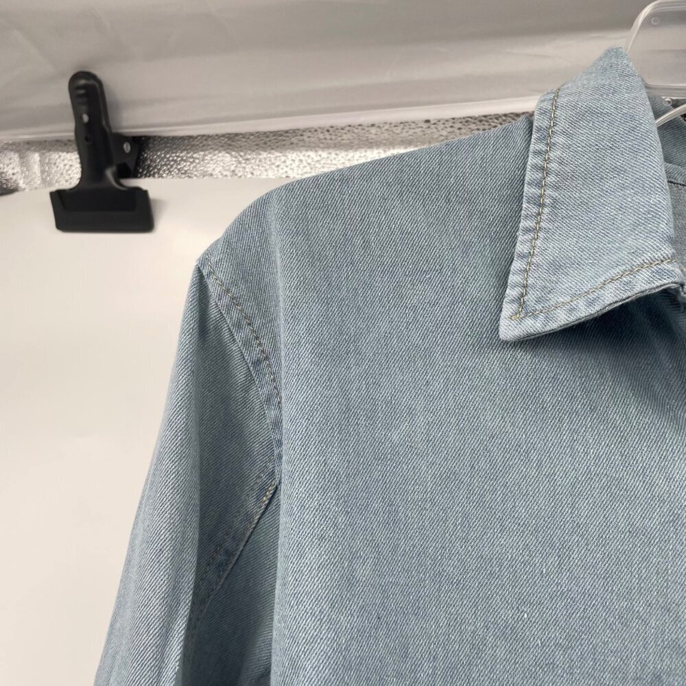 Sunday Up Womens Denim Button Up Top Long Sleeve Blue Size Small - Picture 5 of 9